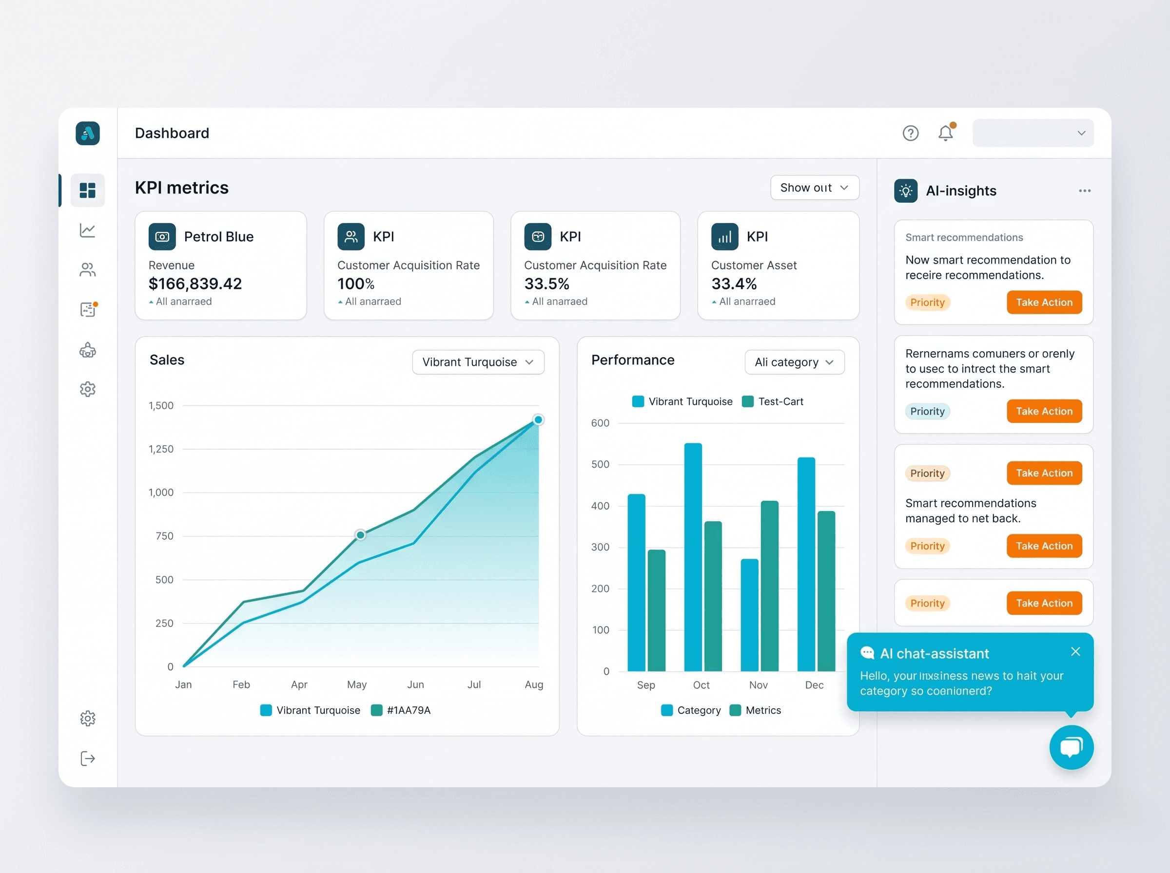 Panel de Inteligencia Artificial con métricas de ventas y recomendaciones para una PYME